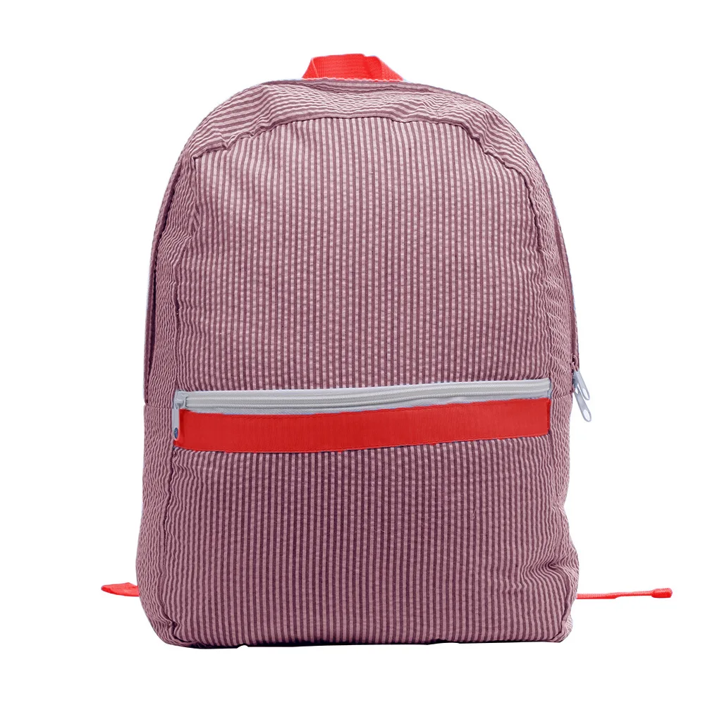 Embroidered Customized Kindergarten Kids Seersucker Mini Toddler Backpack