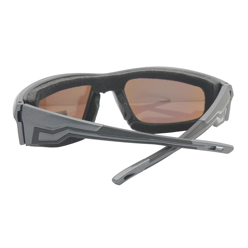 Gun Metal Color Frame Mountains Bike Cycling Safety Sports Sunglasses Glasses Foam Padded Eyewear Motorcycle Goggles