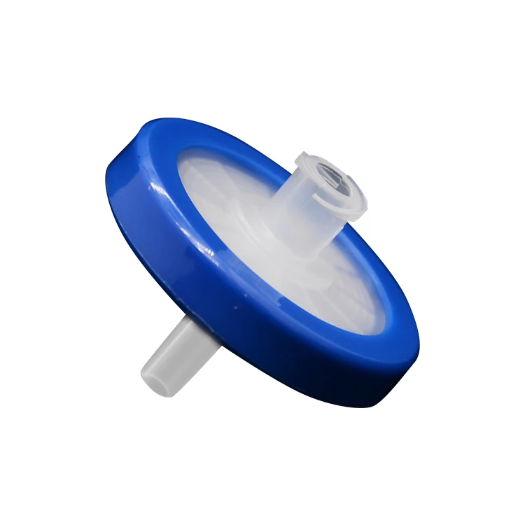 PTFE Sterile Syringe Filter 32mm PP Blue Housing Injection Medical Sterile Syringe Filter