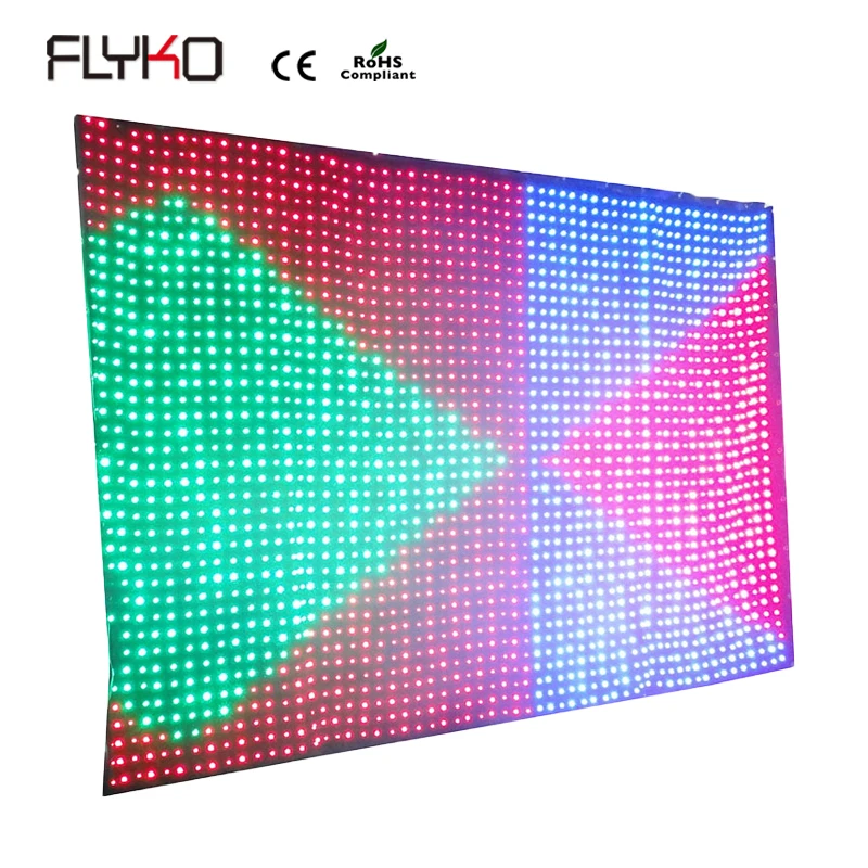 Китайские изображения p90-p100mm DMX512 видео занавес RGB видение Креативный светодиодный сценический фон для dj booth