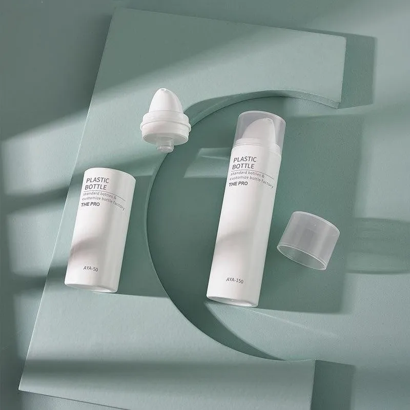 Luxury Free Sample 50ml 100ml 150ml White Cosmetic Empty PP Plastic Twist Pump Bottles For Skincare Serum Lotion Bottles