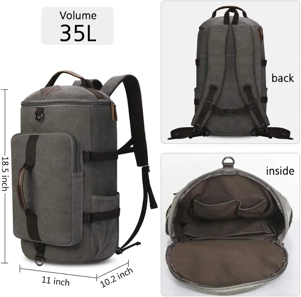 
Large Canvas Backpack Travel Duffel Bags Classic Casual Daypack Duffle Bookbag 