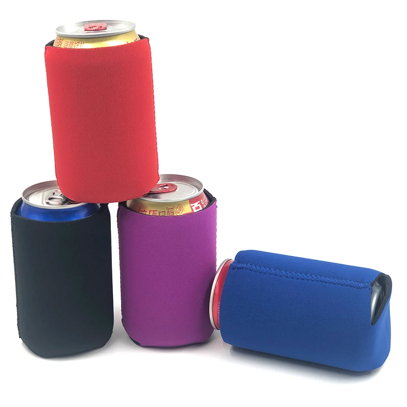 Sublimation Blank Beer Can Coozzie Holder Folding Custom Logo Insulated Can Coolers for Sports Outdoors