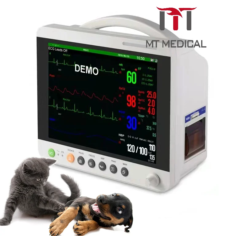 MT MEDICAL  Veterinary Anesthesia Monitoring Vital Signs ECG ETCO2 Monitor Multiparametro Veterinarios Trolley Vet Monitor