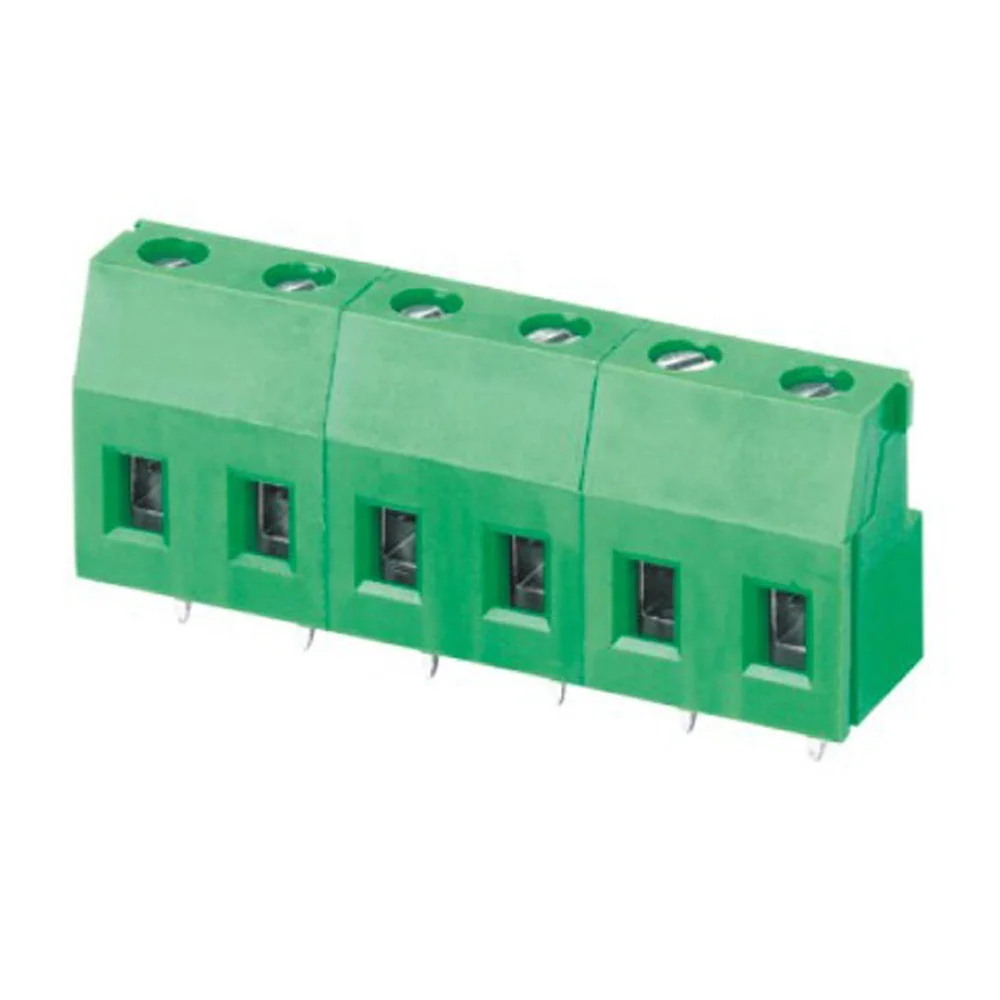 126 127 128 129 PCB винтовая Клеммная колодка 5,0 5,08 мм Шаг 2 контакта 3 полюса 4 положения 180 градусов прямая Вертикальная Клеммная колодка