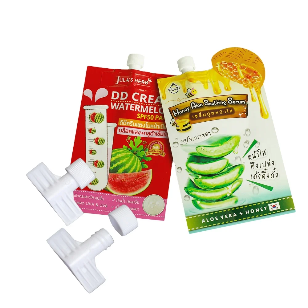 Mini shampoo body wash lotion spout caps and closures for doypack stand-up pouch