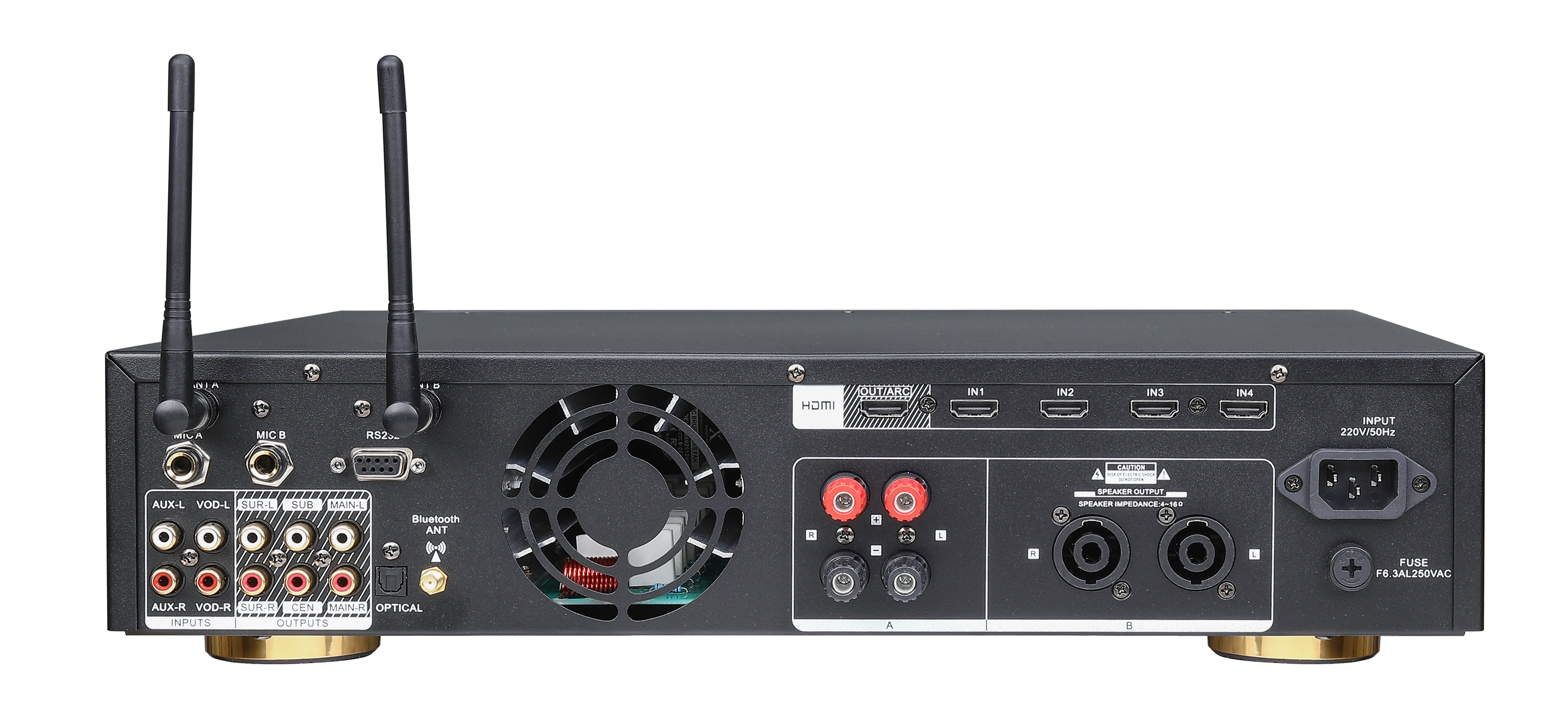 Convenient 400W entertainment amplifier with digital + analog microphone effects
