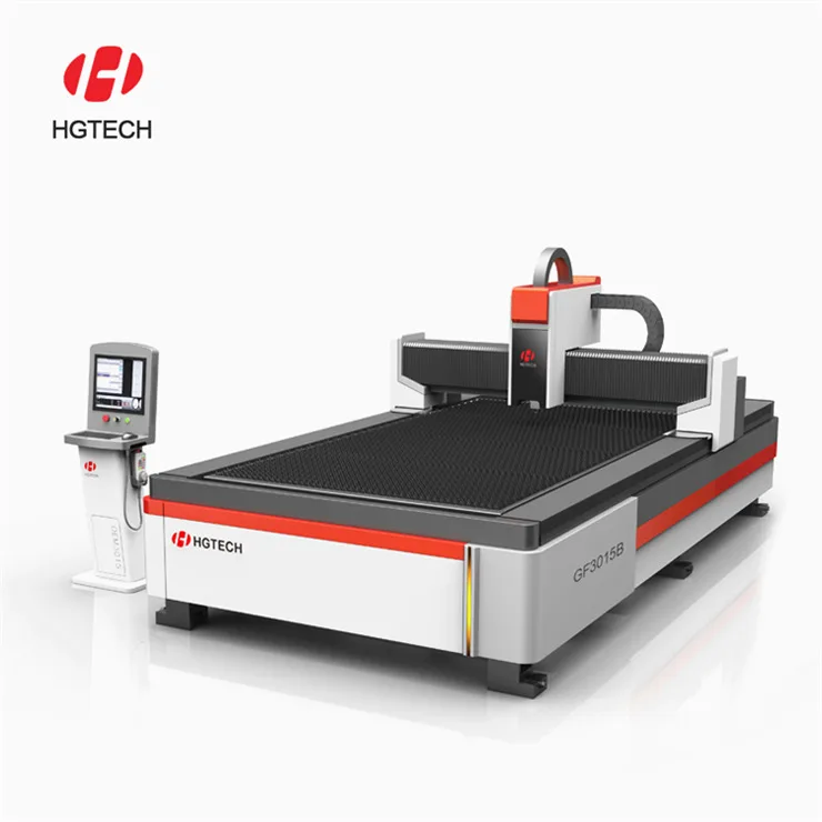 China HGTECH manufacturer of fiber laser cutting machine for stainless steel carbon steel cutting