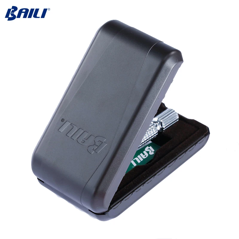 Baili silver travel case mirror stainless steel sharp brand blade metal razor shaving kits for men