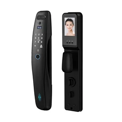 Fingerprint 3d face recognition real time intercom digital wifi tuya door lock digital lock with Camera