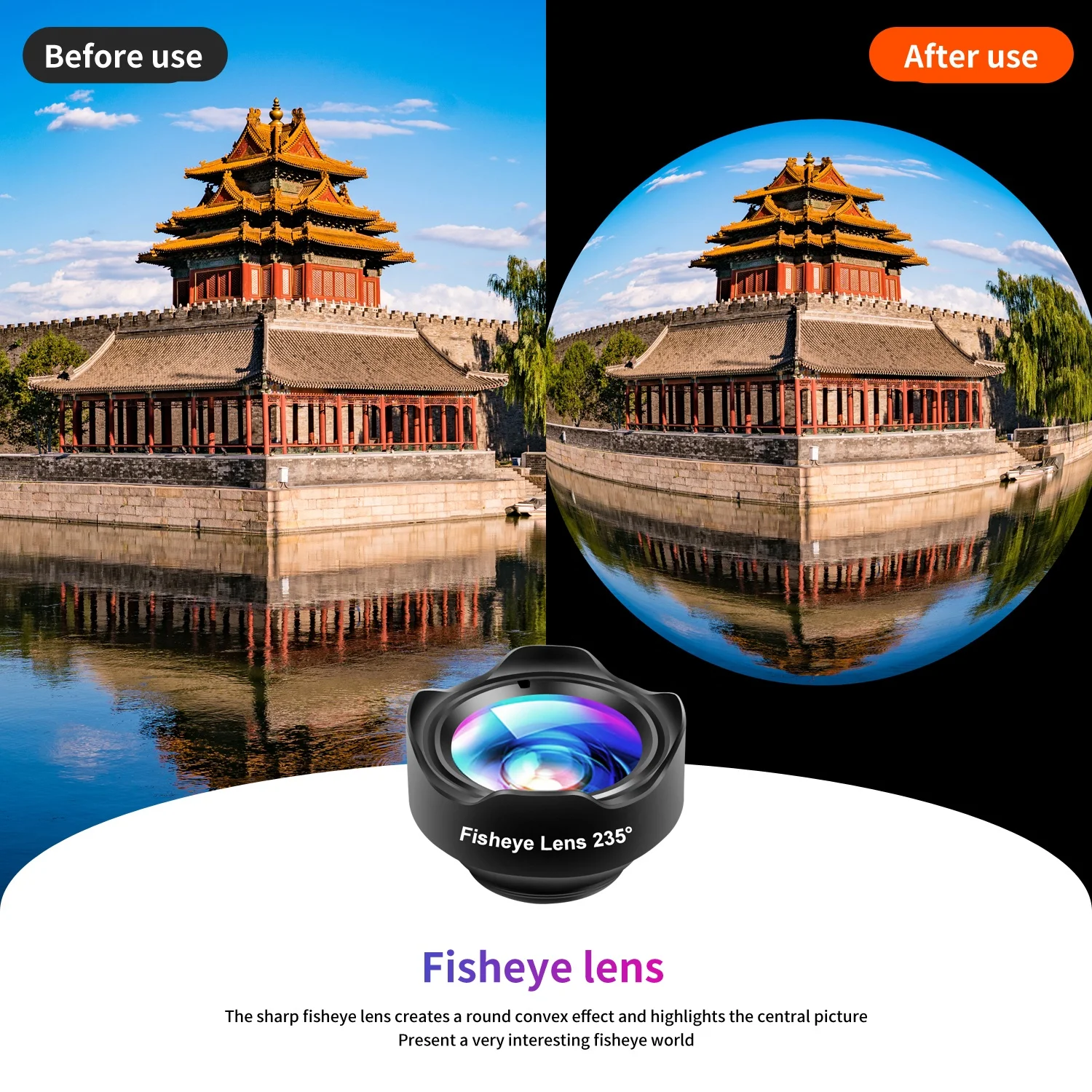 Binoculars viewing portable handheld kit multi-function wide Angle macro fish-eye camera lens