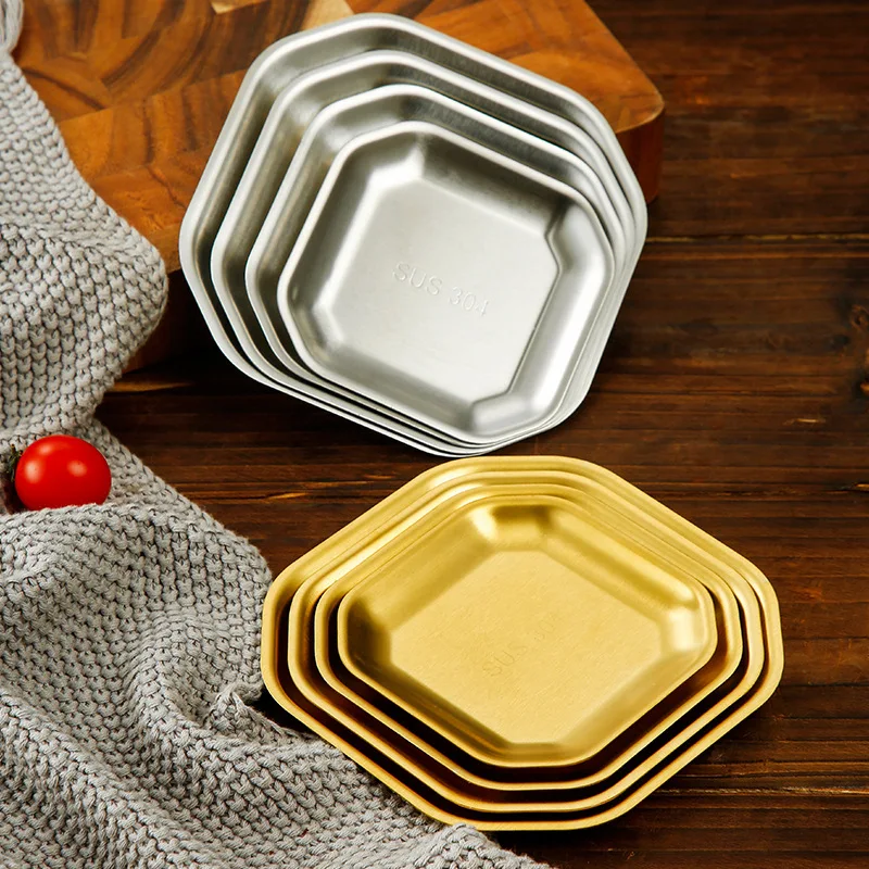 304 Stainless Steel Korean kimchi Horseradish Sauce Dish Plate