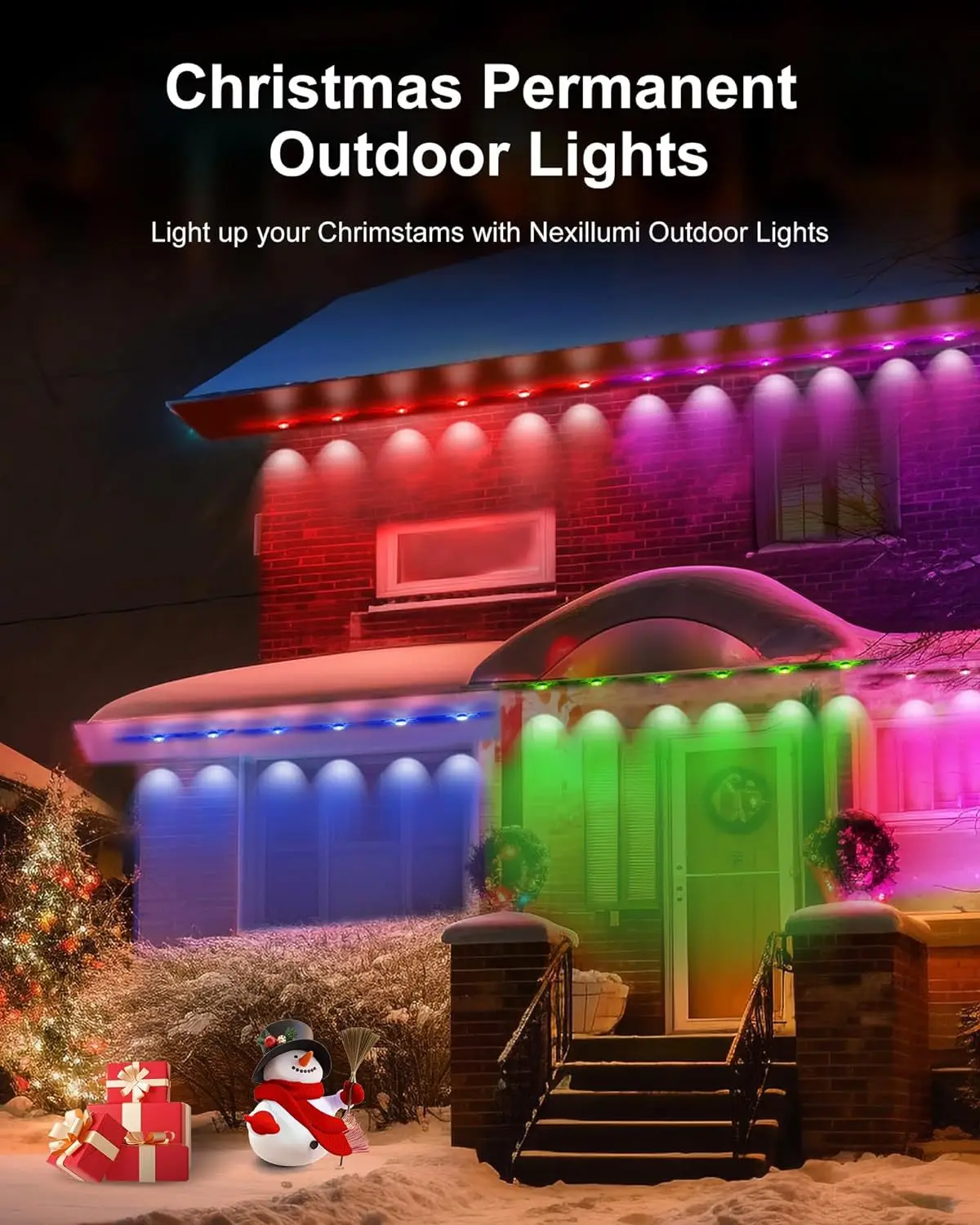 5V Pixel Lights Christmas Colorful House Eaves Light Decorative Lamp Ip68 Waterproof Permanent 3D Point Rope Light