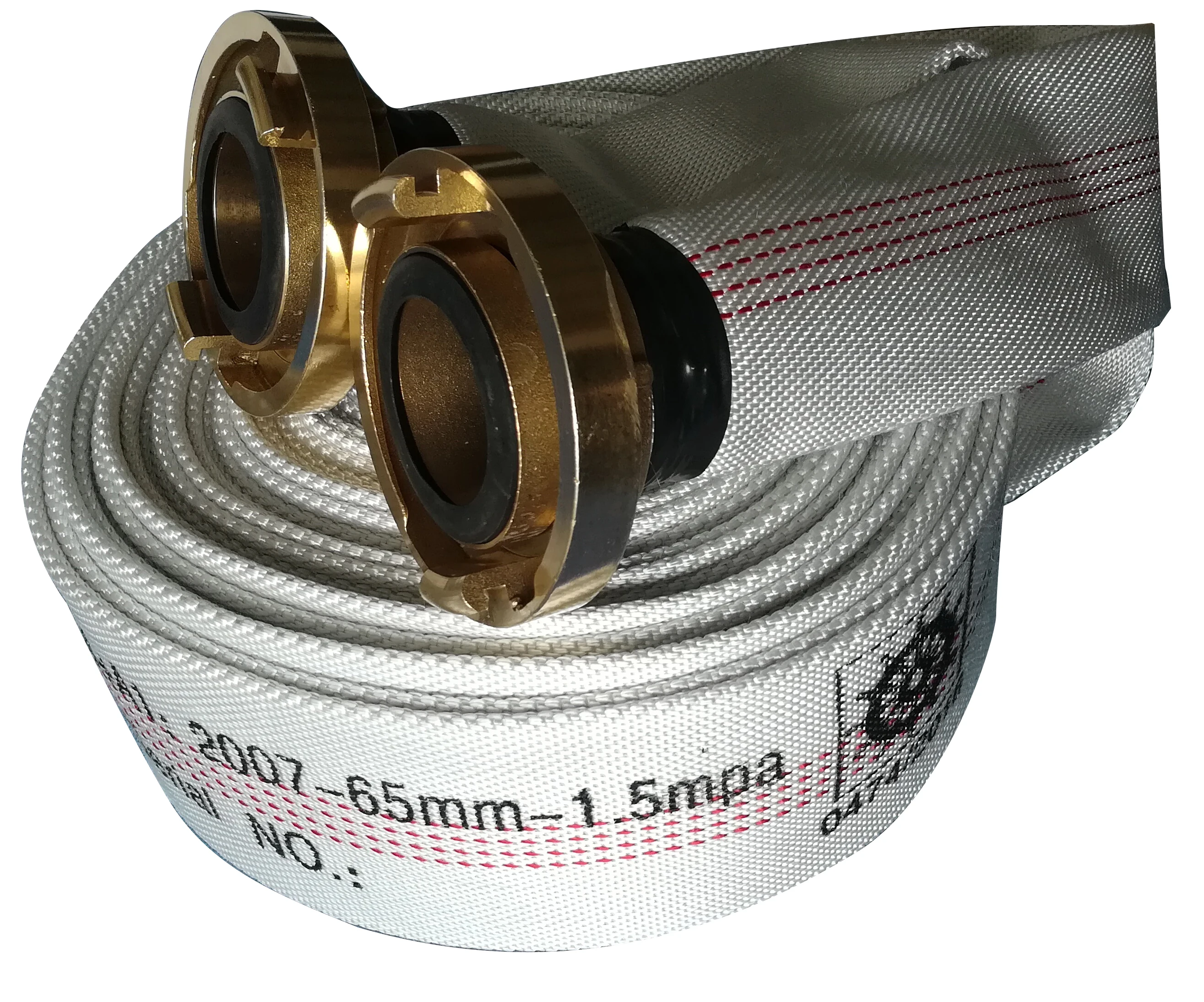 High Pressure Canvas Fire Fighting Hose Custom Fire Hose 1-1/2 Inch With Brass Storz  Type Couplimgs