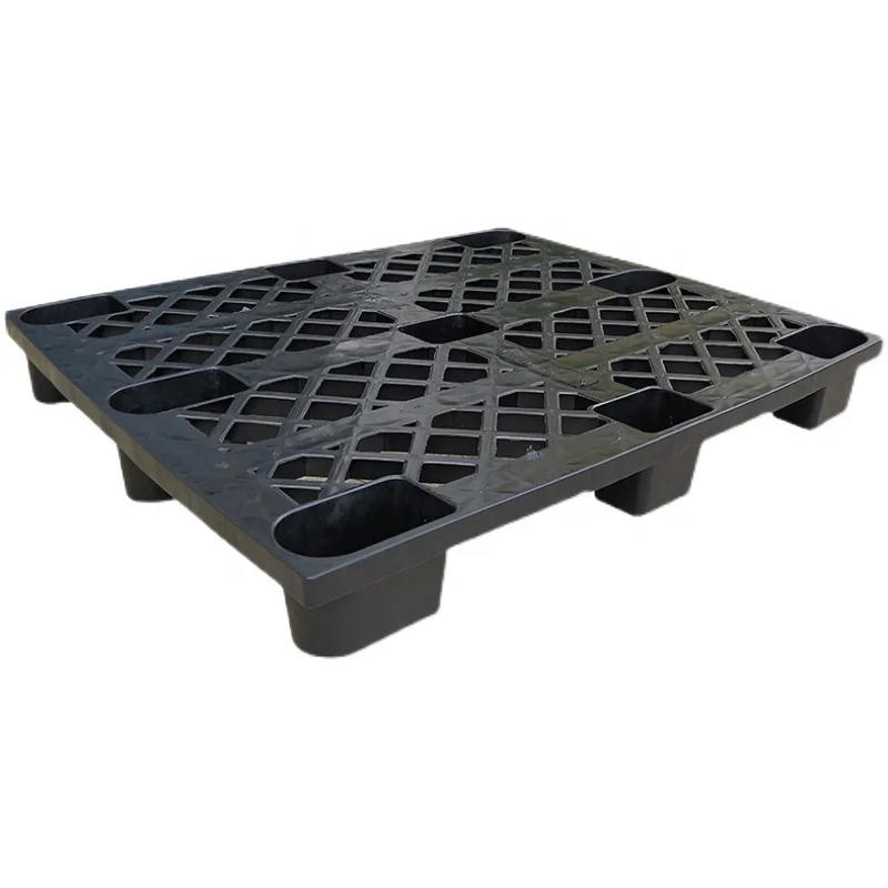 9 Feet Plastic Pallets Cheap Price Epal Size Black Grid Plastic Pallet Export Recycled Stackable Warehouse Pallet 1200*1000MM