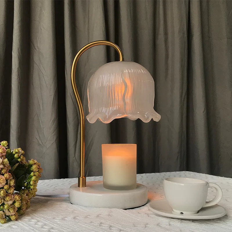 Wholesale Flameless Flower Shape Candle Heater Warming Light GU10 Electric Meltal Wax Melts Burner Melting Candle Warmer Lamp