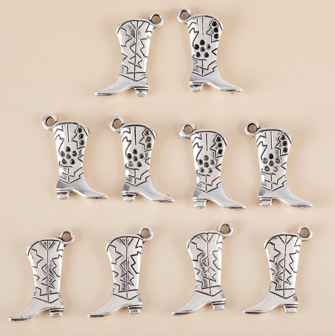 Fashion Cowboy Boots Shoes Antique Silver Charms Pendants For Jewelry Making DIY Handmade Accessories