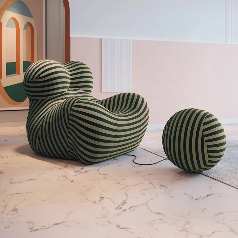 Italia Luxury Armchairs with Ottoman Living Room Lounge Chairs  La Mamma Armchair