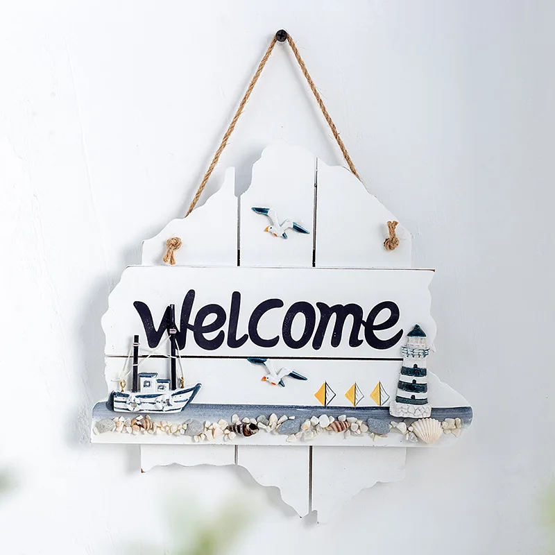 nautical home decor outdoor welcome sign mediterranean welcome sign for front doorNautical Beach Style Wood Home Wall Decoration