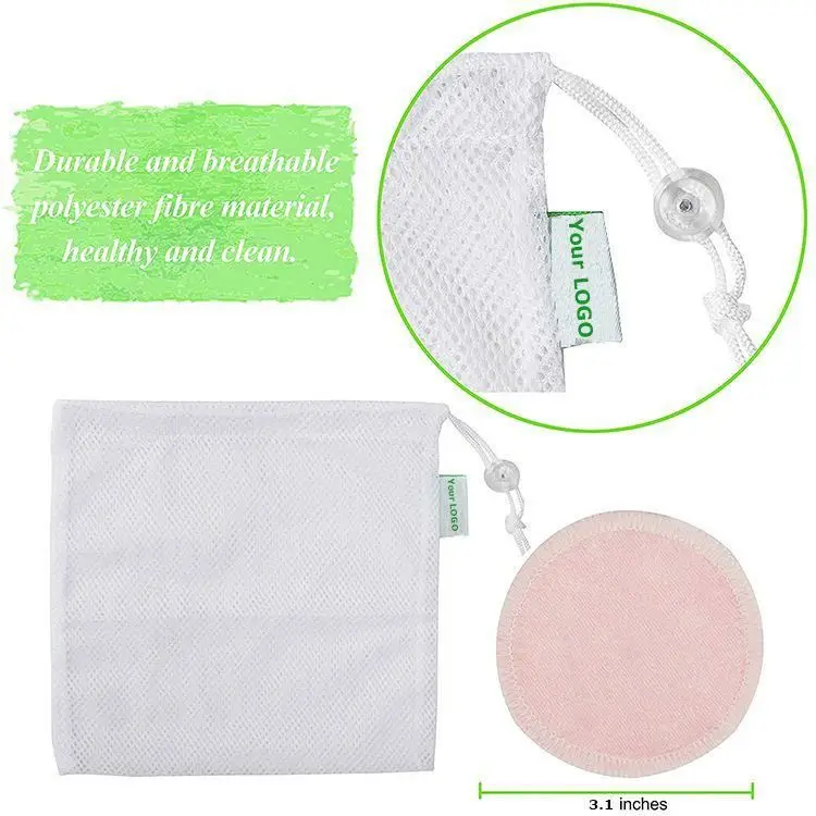
Wholesale Women Facial Care Reusable Washable Bamboo Cotton Makeup Remover Cleansing Pads Wipes 