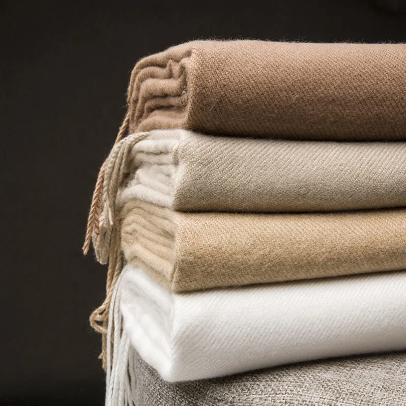 Pure Scarf Winter Warm Cashmere Women Long Pashmina Foulard Female Scarves Lady Tassel Shawl Wraps 2021 Design New