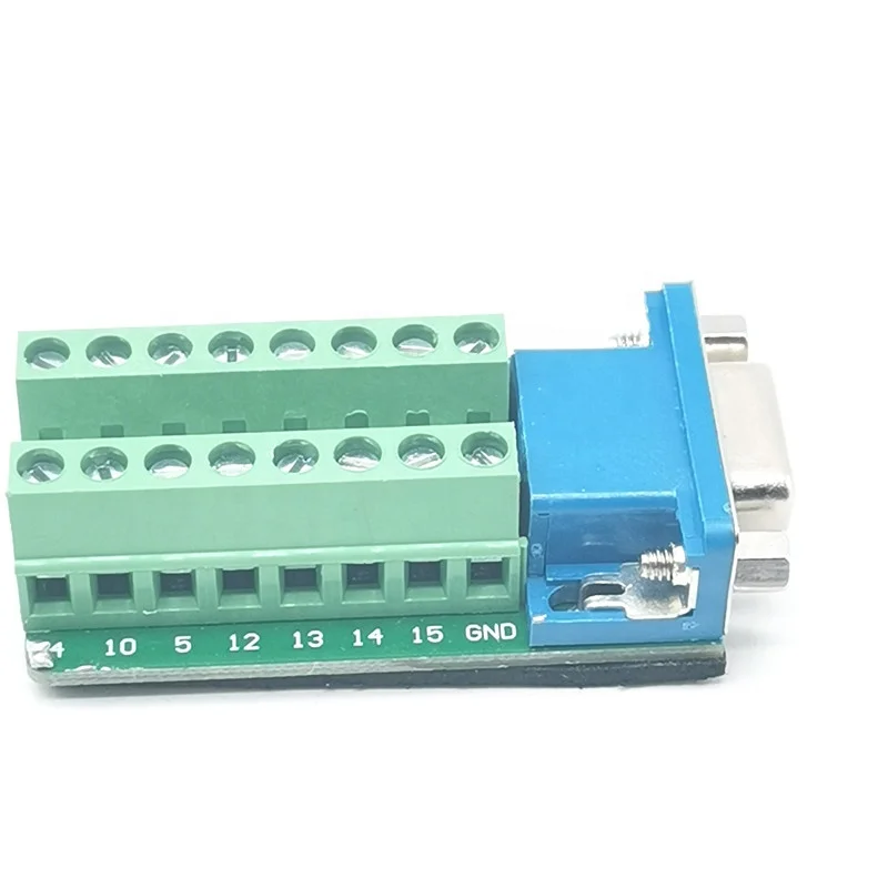 DB15-M2 VGA 15 Pin Plug Female Breakout Terminals Connectors 3 Line Parallel Port Female Adaption Terminal 3+4 3+6 3+9