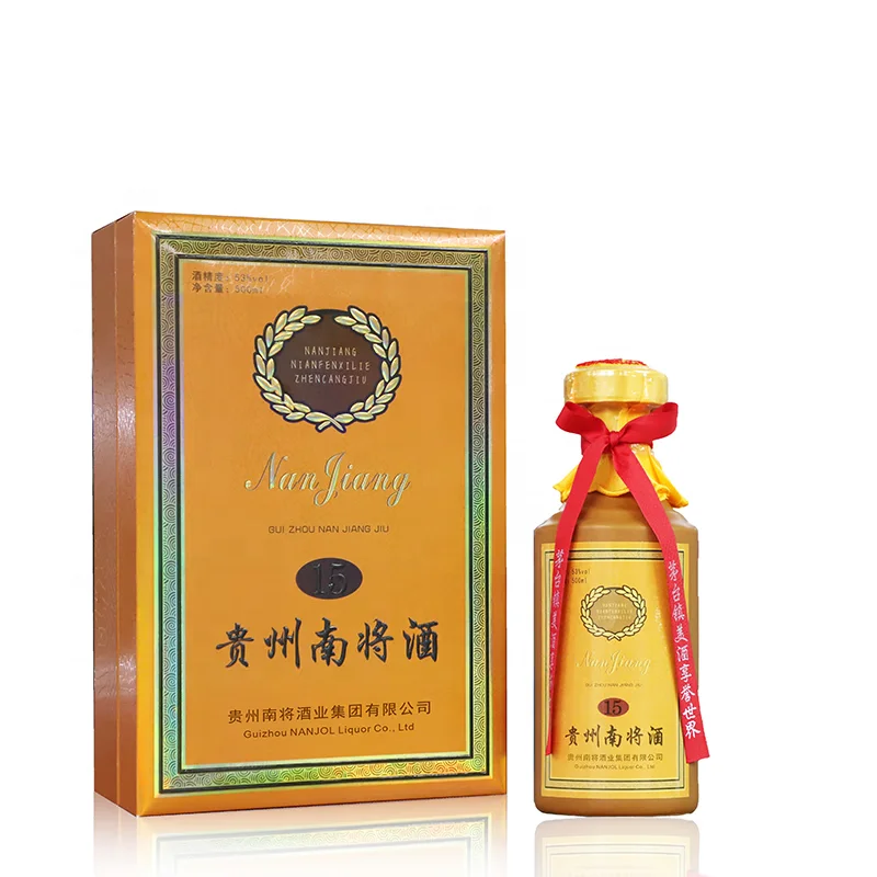 Nanjiang 15 classic cellar, mellow taste, sauce flavor, high Baijiu, 53 degree alcoholic beverage, Maotai liquor supplier