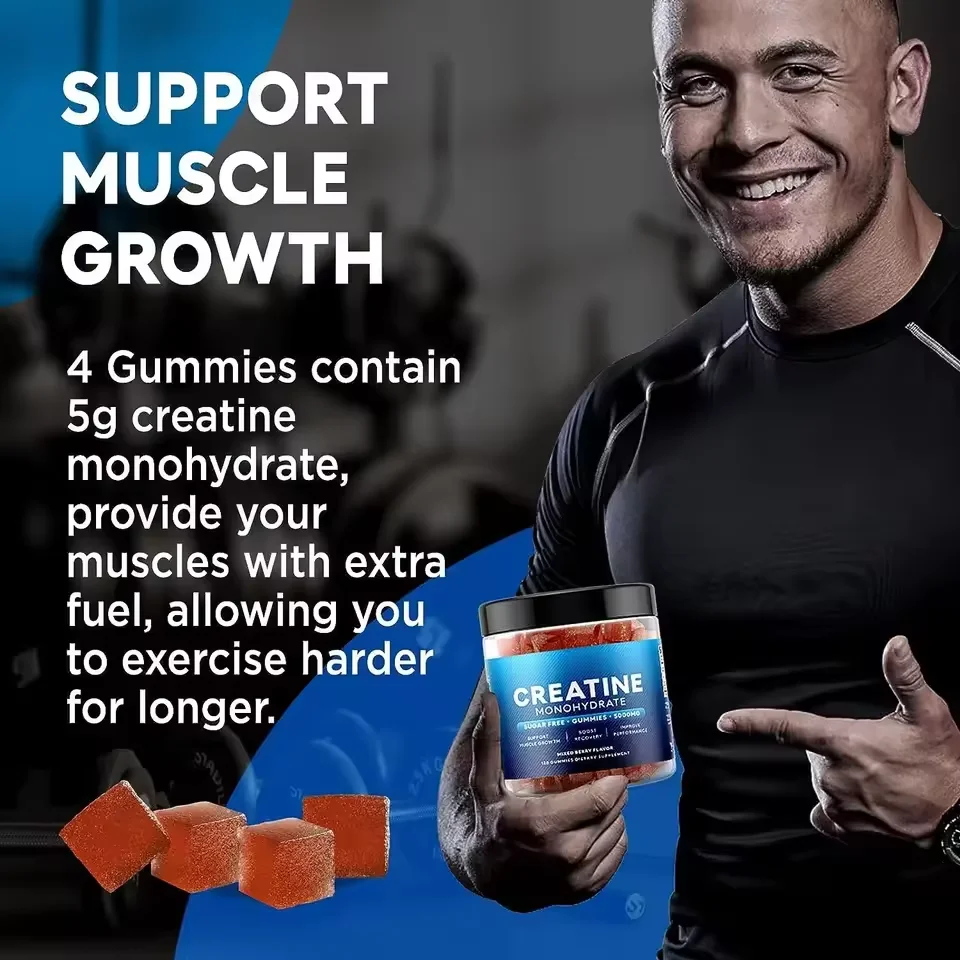 High Standard Pre Workout Creatine Monohydrate Gummies Supplement Energy Gummy Creatine Gummies For Muscle Growth