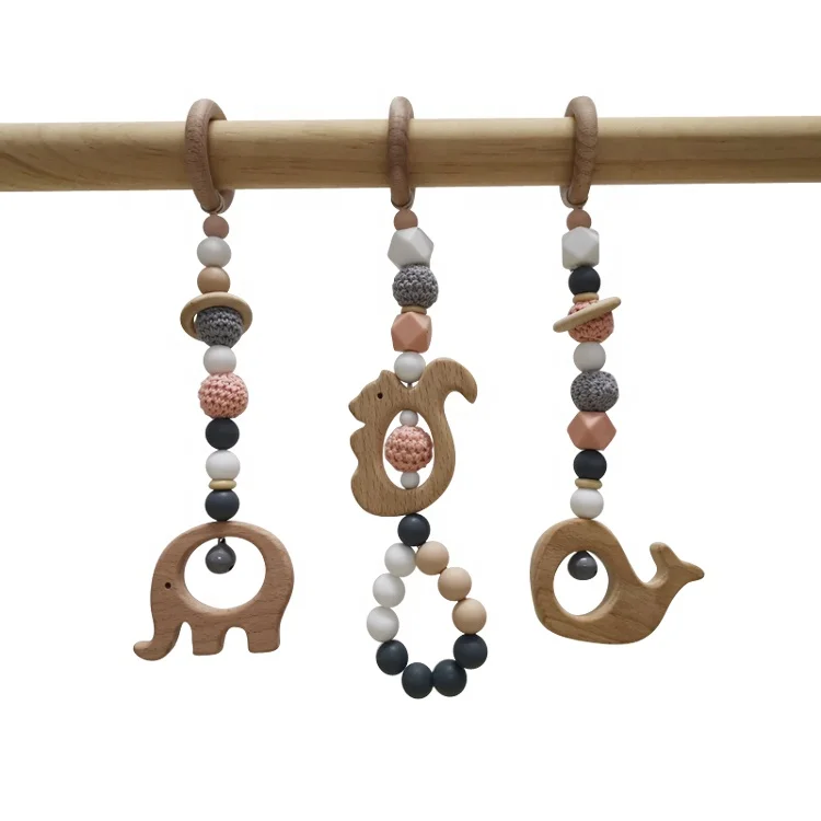 Heybabee Natural Unfinished Wooden Scandinavian Fitness Gym Baby Indoor Activity Center Arch Play Gym