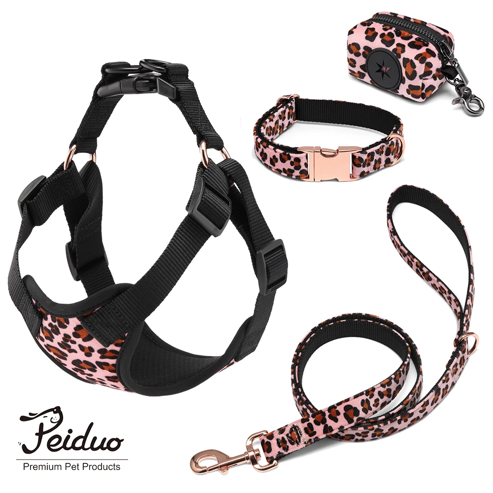 Reflective Small No Pull Padded Dog Harness Leah Custom Printed Sublimation Pet Accessories Neoprene Dog Collars Bow Tie