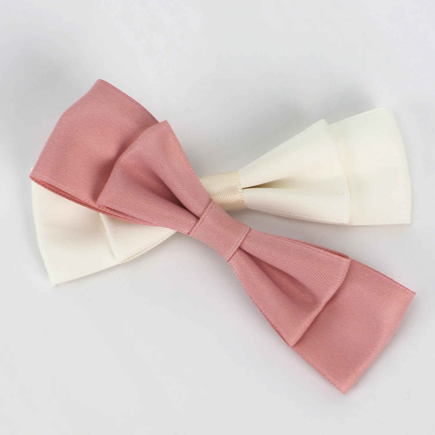 Custom Size Pre Tie Self Adhesive Fashion Sweet Three-dimensional Hand Made Bow Clip Hairpin Accessories Polyester Ribbon Bow