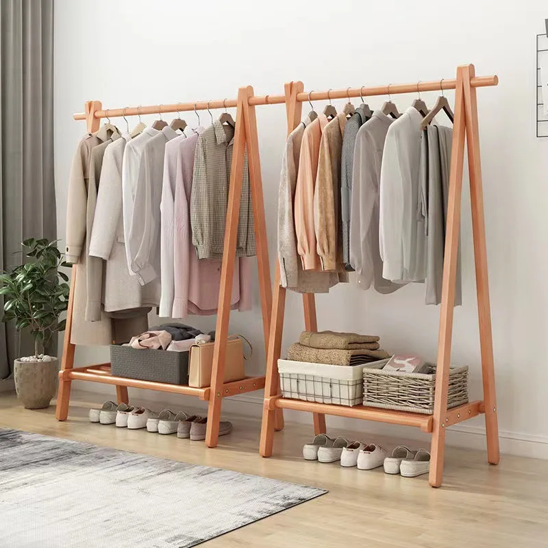 stand clothes tree with base board simple wooden cloth and hat racks folding clothes hangers
