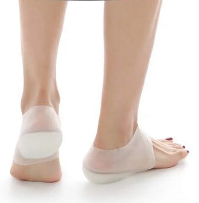 Silicone Heel Cover Invisible Height Lift Heel Pad Sock Liners Increase Insole Pain Relieve for Women Men