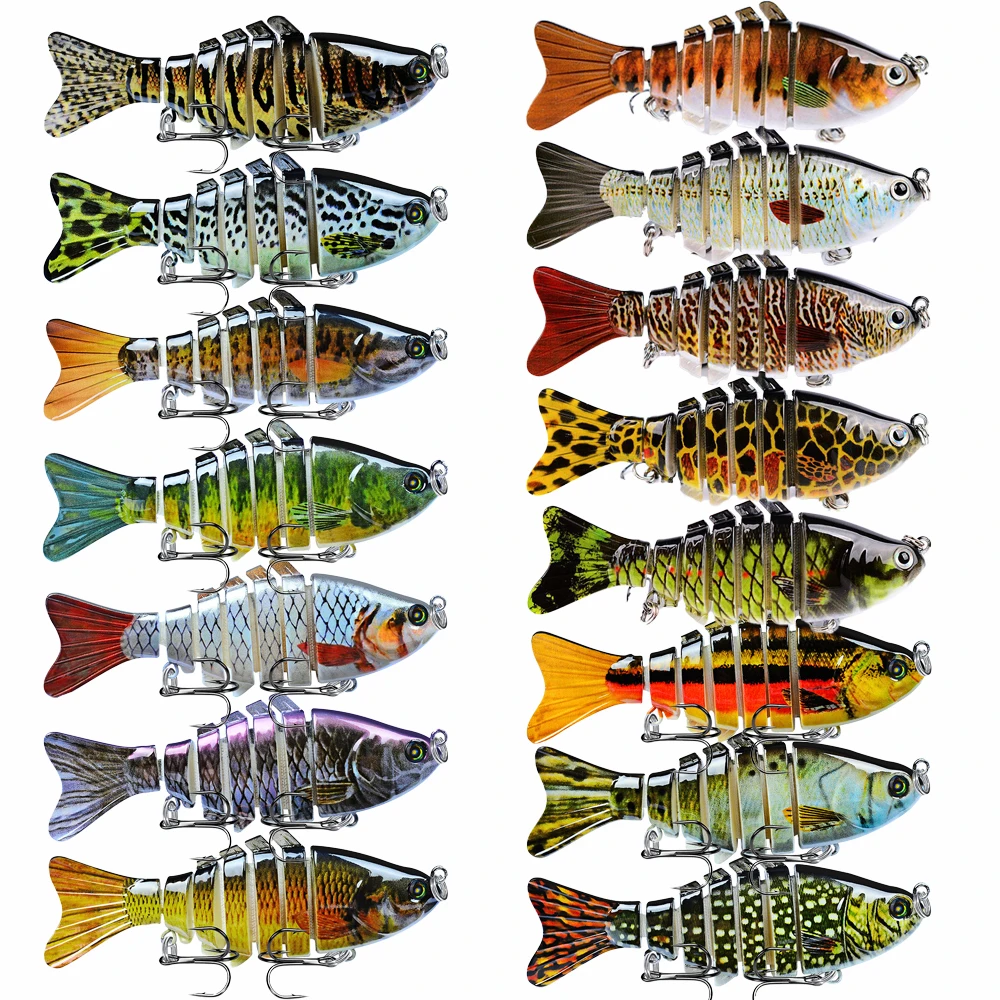 OBM Multi-Section Hard Lure Attractive Fake Fish Fishing Bait Trout Carp Entire Sea Area Ocean Boat Fishing Metal Plastic Wood