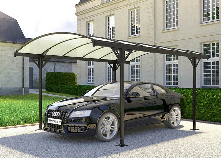 high quality 19*10FT multifunctional car parking shed garage carport with Polycarbonate sheet Roofing factory