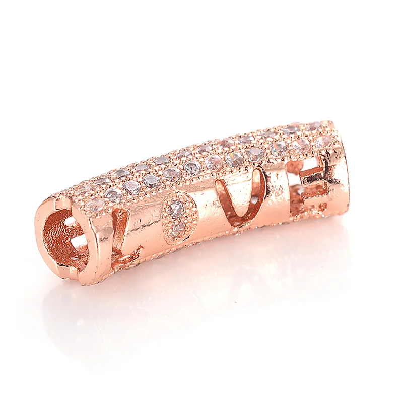 
China Fashion Custom Colors Wholesale charm connector jewelry beads and charms brass pave bead 