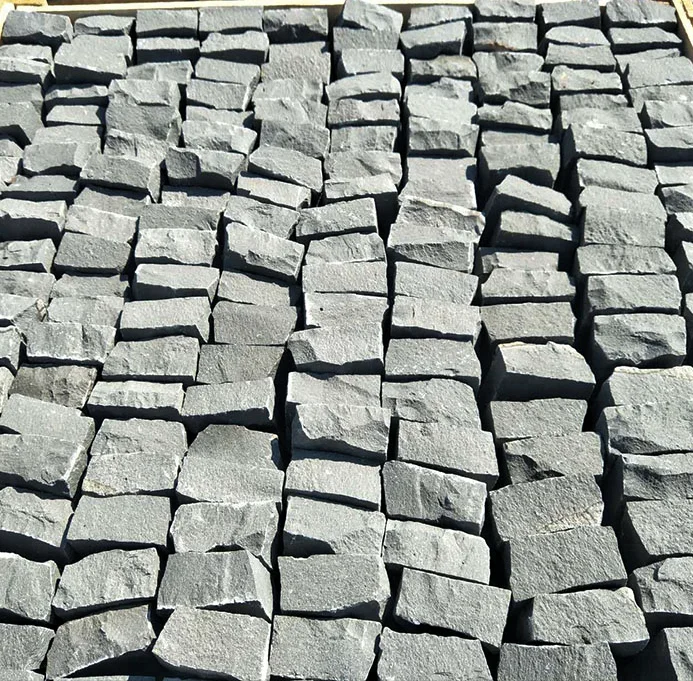 China black basalt cobble stone paving stone granite cube cobblestone 10x10x10 cm