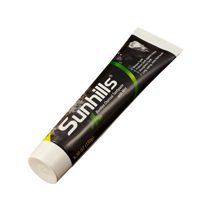 Natural Organic Activated Bamboo Charcoal Teeth Whitening Mint Flavoured Toothpaste Without Fluoride