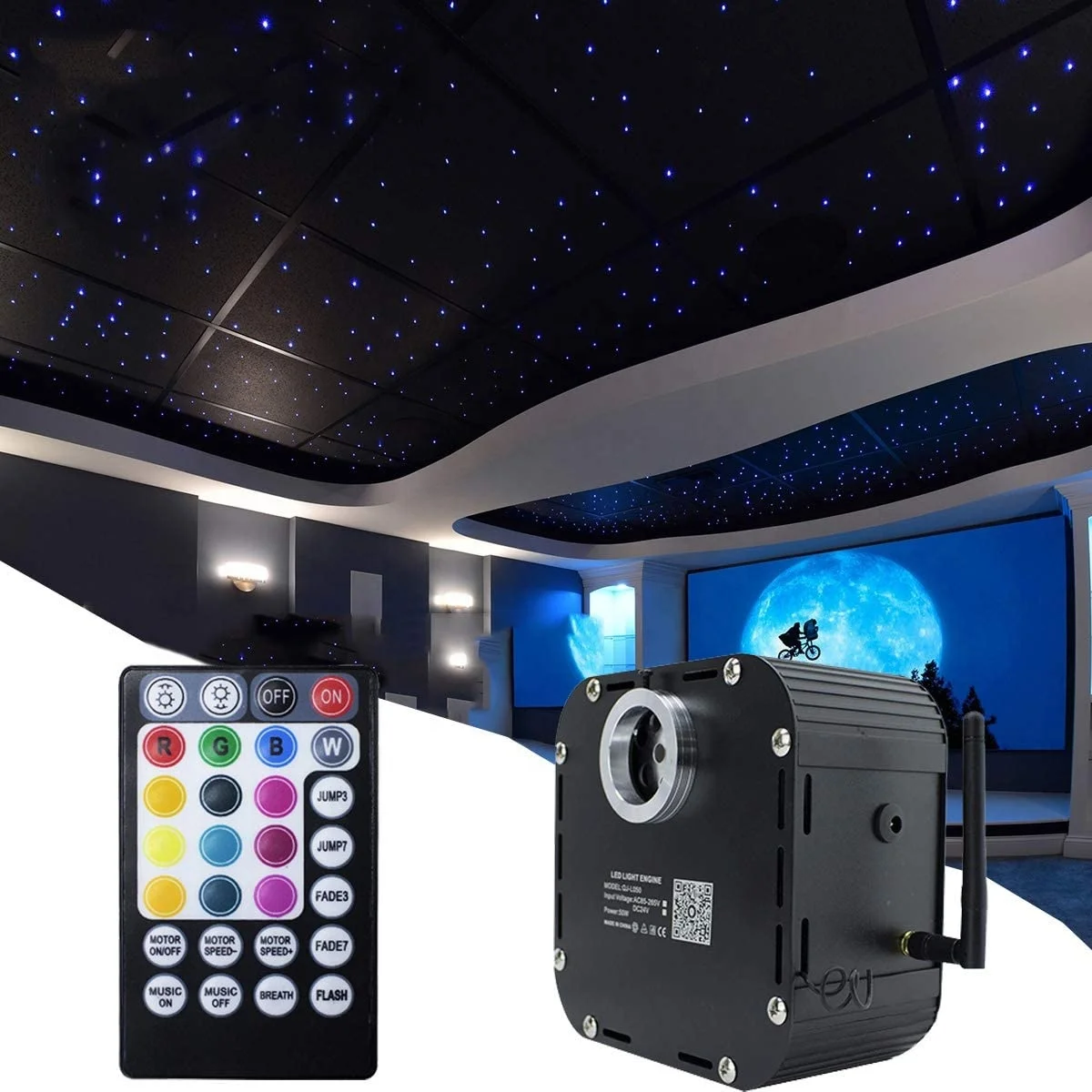 50w RGBW app control led fiber optic light source with twinkle effect for starry sky ceiling lighting