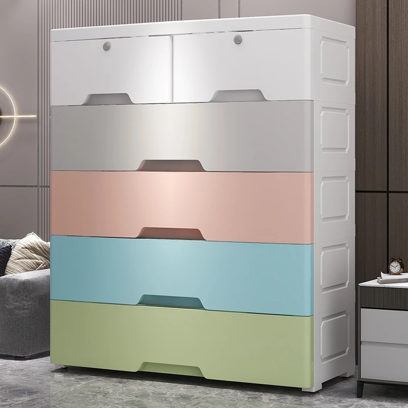 78 CM Multi-function drawer type storage cabinet Household Nightstand multi-layer plastic room domestic bedroom storage cabinet