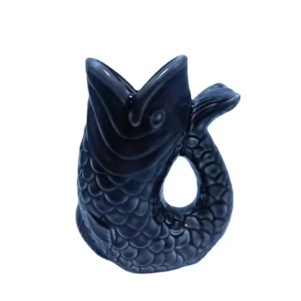 New design fish shape Ceramic Vase Geometric Table Decorative Ceramic Modern Flower Vase For Home Decor