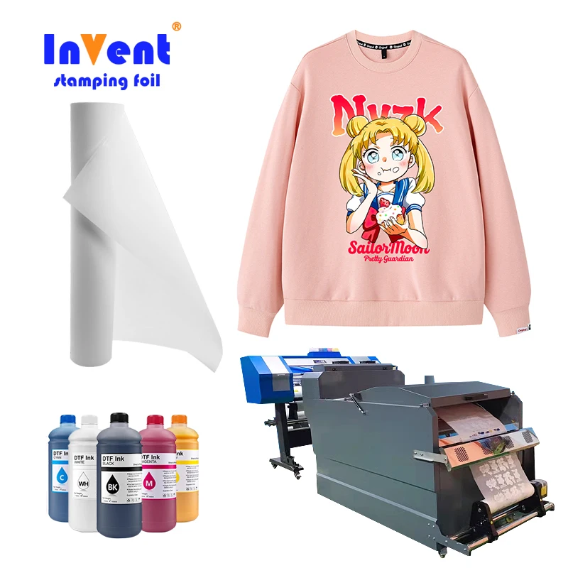 Gold Foil A4 A2 30/60cm Work with Dtf Printer Film for Digital Printing Ink DTF PET Roll