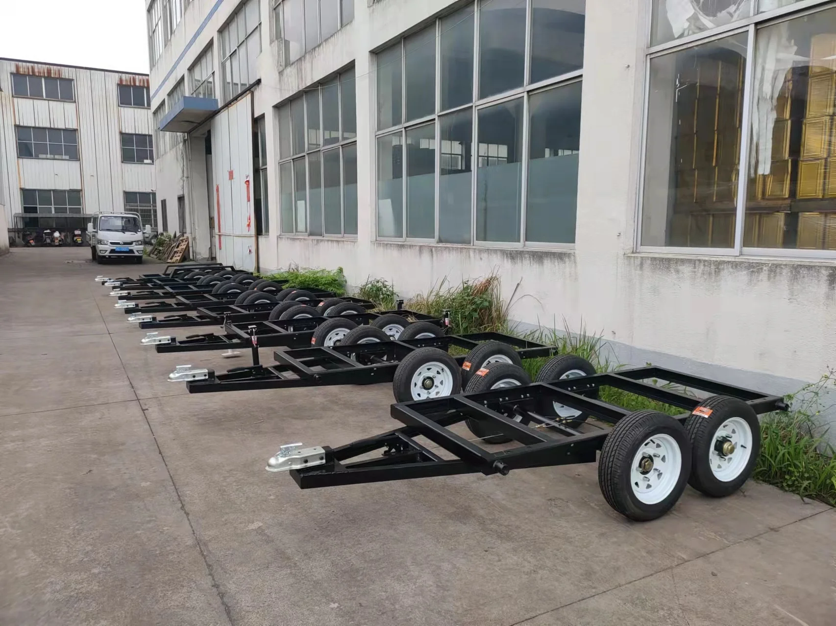 Babyonlinesprom Dressall Equipment Trailer Chassis Double Axle Generator Trailer Frame Iler Frame Silver Car Dolly Trailer 3T