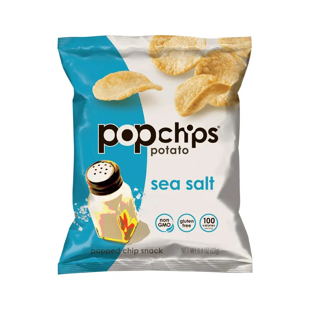 Laminated custom printing fin lap seal bag pouch puffs food popcorn potato chips packaging bag, bags for potato chips packaging
