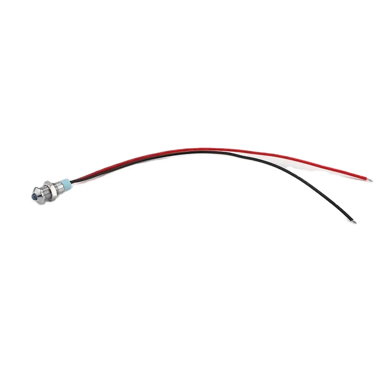 8mm multi color metal led indicator light signal lamp with wire 12v/24v/36v/110v/220v