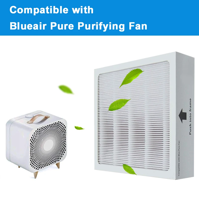 2-Pack Compatible with Blueair Pure Fan Auto Blue Pure Purifying Fan Air Clean Dust H13 HEPA Replacement Filter