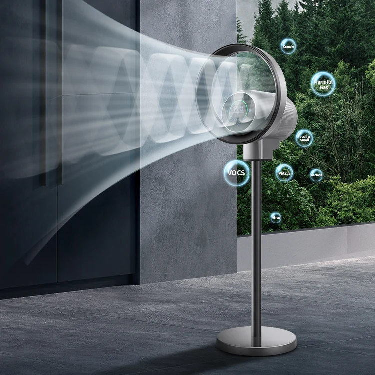 46 Inch Home Use Standing Fan Powerful Air Cleaner Filter Fan Over 99.97% of Pollutants HEPA 13 Bladeless Fan With Air Purifier