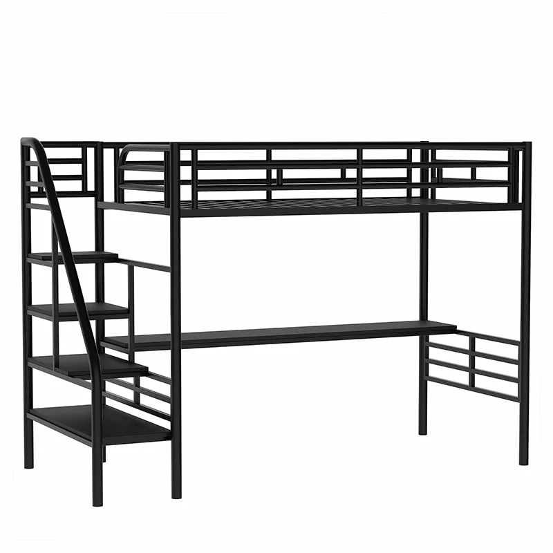 Adjustable Steel Loft Bunk Bed Frame Double Single Size for Dormitory Hotel School Home or Apartment Use Home Furniture