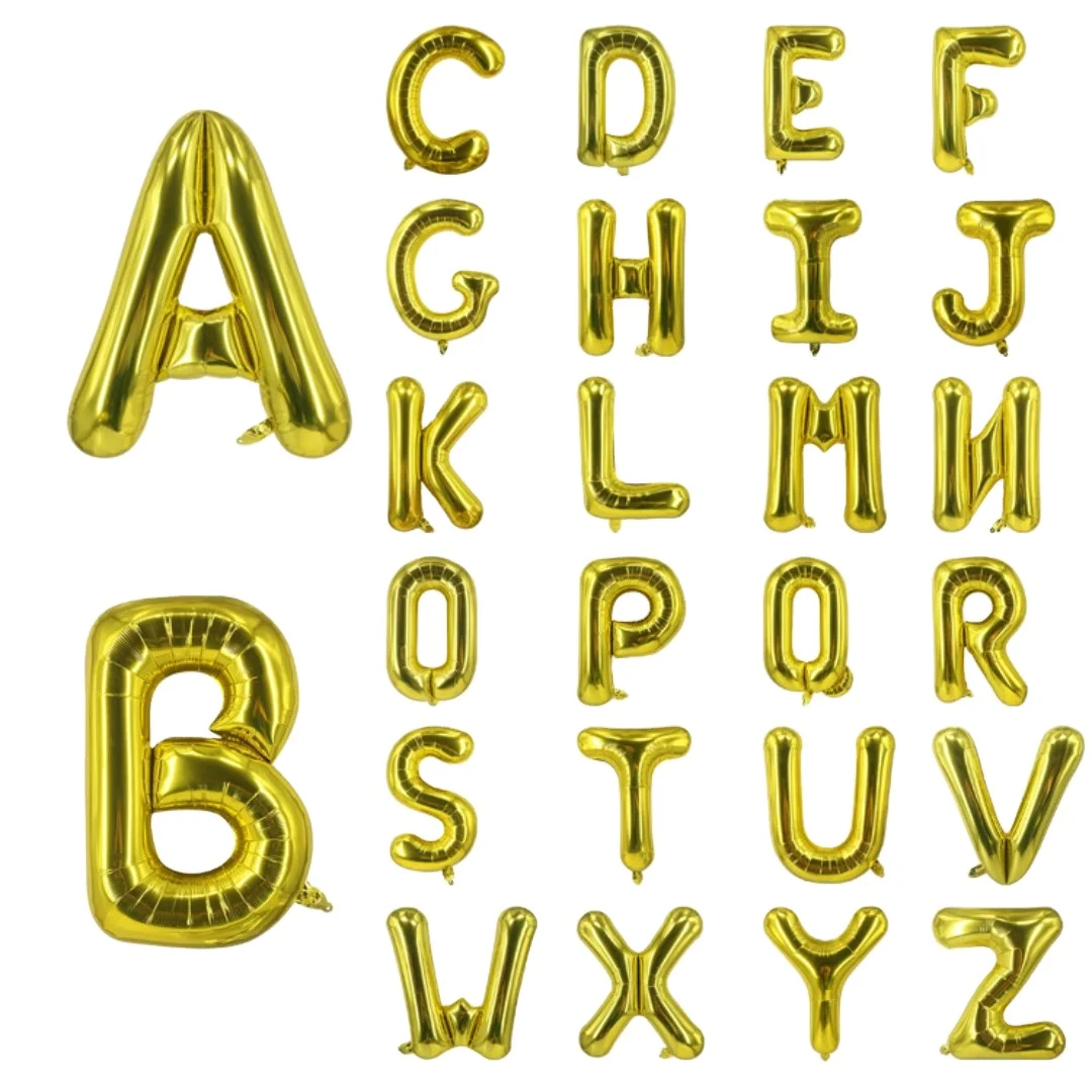 A-Z шар с золотыми буквами