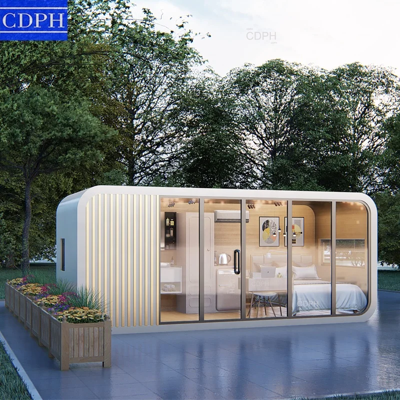 20ft/40ft luxury prefabricated house modular prefab tiny homes container apple cabin hotel  casas prefabricadas houses for sale